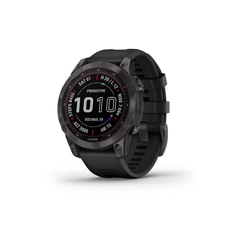 Garmin Fénix 7 Saphire Solar Titane Black DLC Bracelet noir
