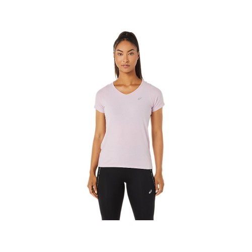 Asics V-NECK SS TOP Barely Rose Passion Running