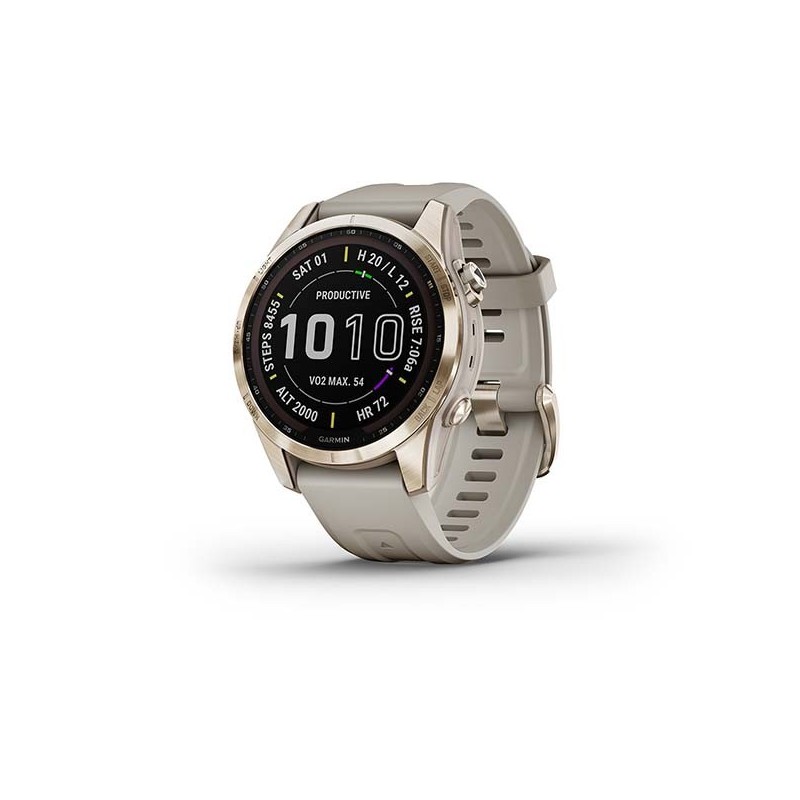 Garmin Fenix 7S Sapphire Solar Titane Cream Gold Bracelet Beige
