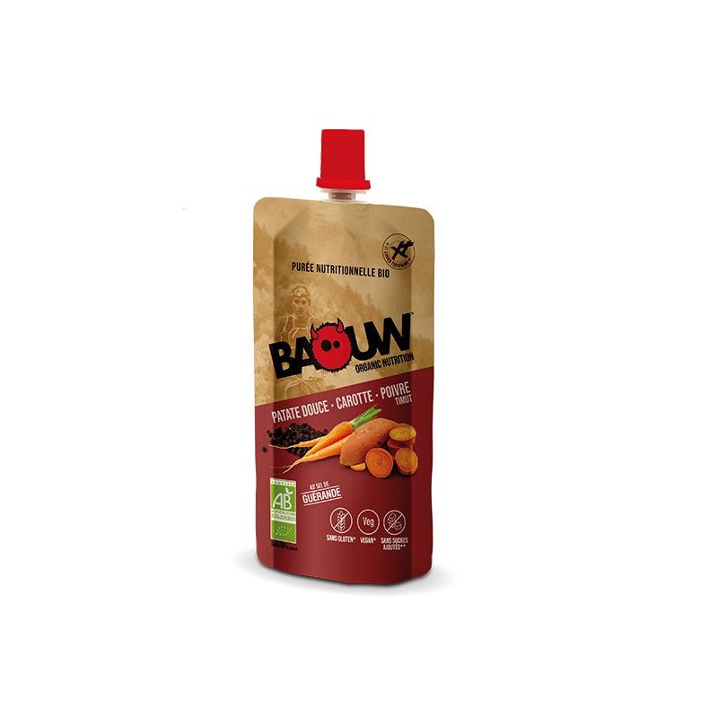 BAOUW Purée Et Compote Energétique Bio Patate Douce - Carotte -