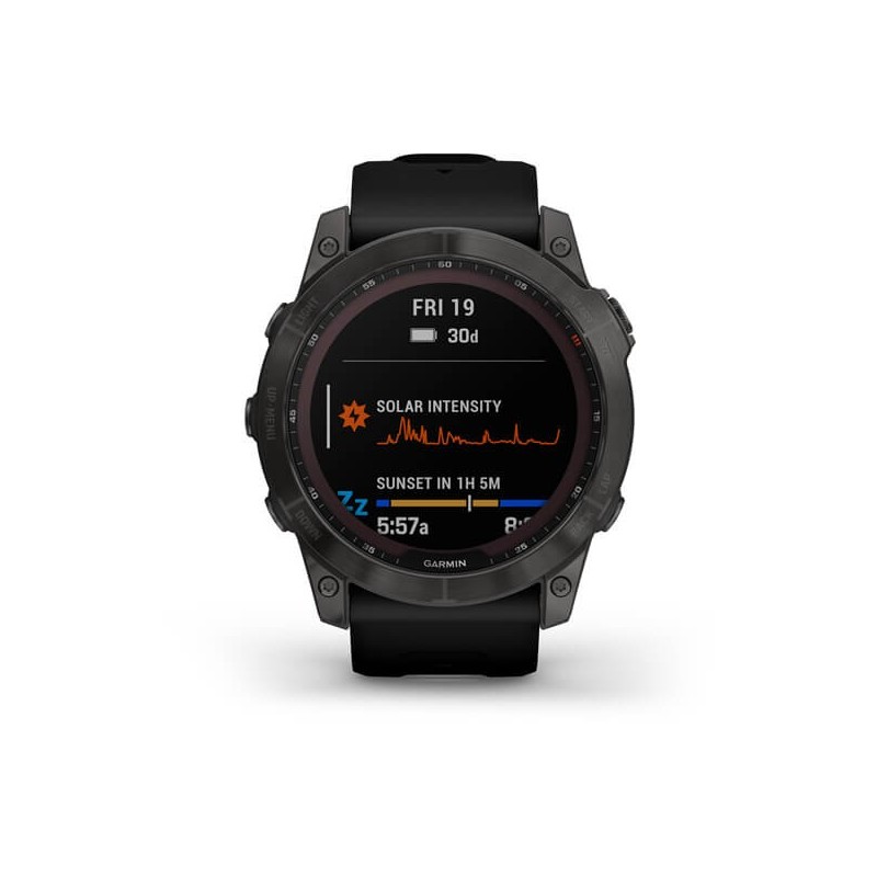 GARMIN Fenix 7X Sapphire Solar Titane Carbon Passion Running