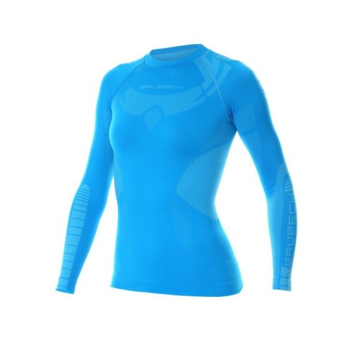 BRUBECK maillot manche longue Dry Bleu W Passion Running