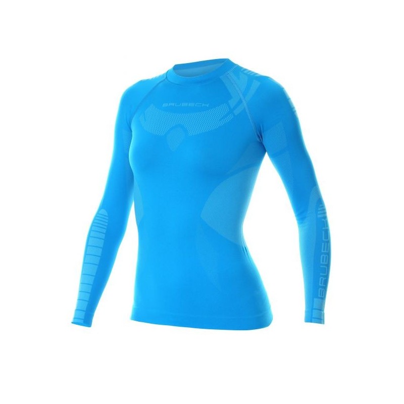 BRUBECK maillot manche longue Dry Bleu W Passion Running