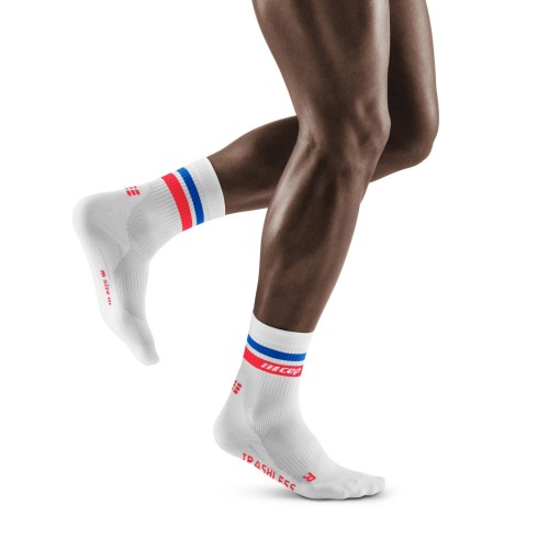 CEP Trashless Socks Mid Cut White/Red Blue W Passion Running