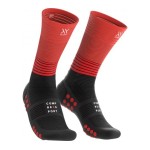 COMPRESSPORT MID COMPRESSION SOCKS Noir/Rouge Passion Running