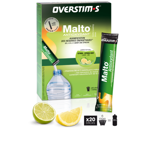 OVERSTIM'S Boite Malto Stick de 20 Citron/Citron Vert