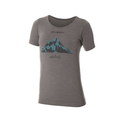 BRUBECK T-Shirt Thermique Femme OUTDOOR WOOL Grey Passion