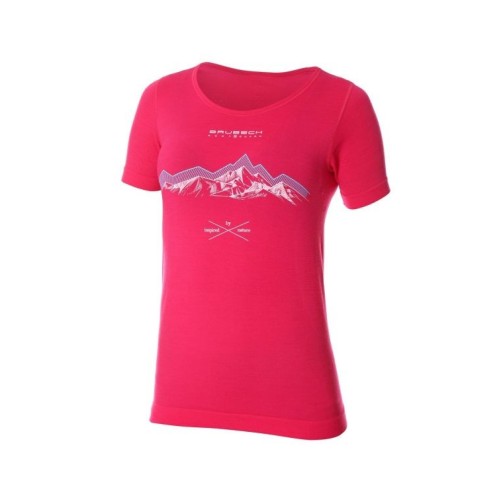 BRUBECK T-Shirt Thermique Femme OUTDOOR WOOL Red Passion Running