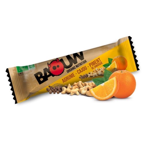 BAOUW Barre Énergétique BIO Agrume - Cajou - reine des pres
