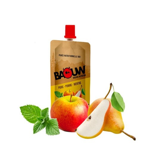 BAOUW Purée Et Compote Énergétique BIO Poire - Pomme - Menthe