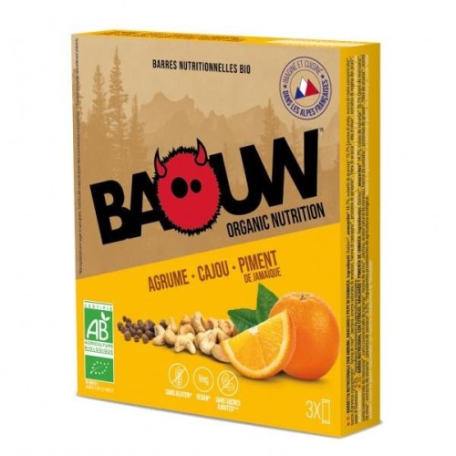 BAOUW Barres Énergétiques (Pack x3) BIO Agrume - Cajou - Piment