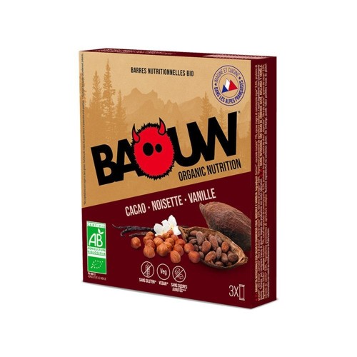 BAOUW Barres Énergétiques (Pack x3) BIO Cacao - Noisette -